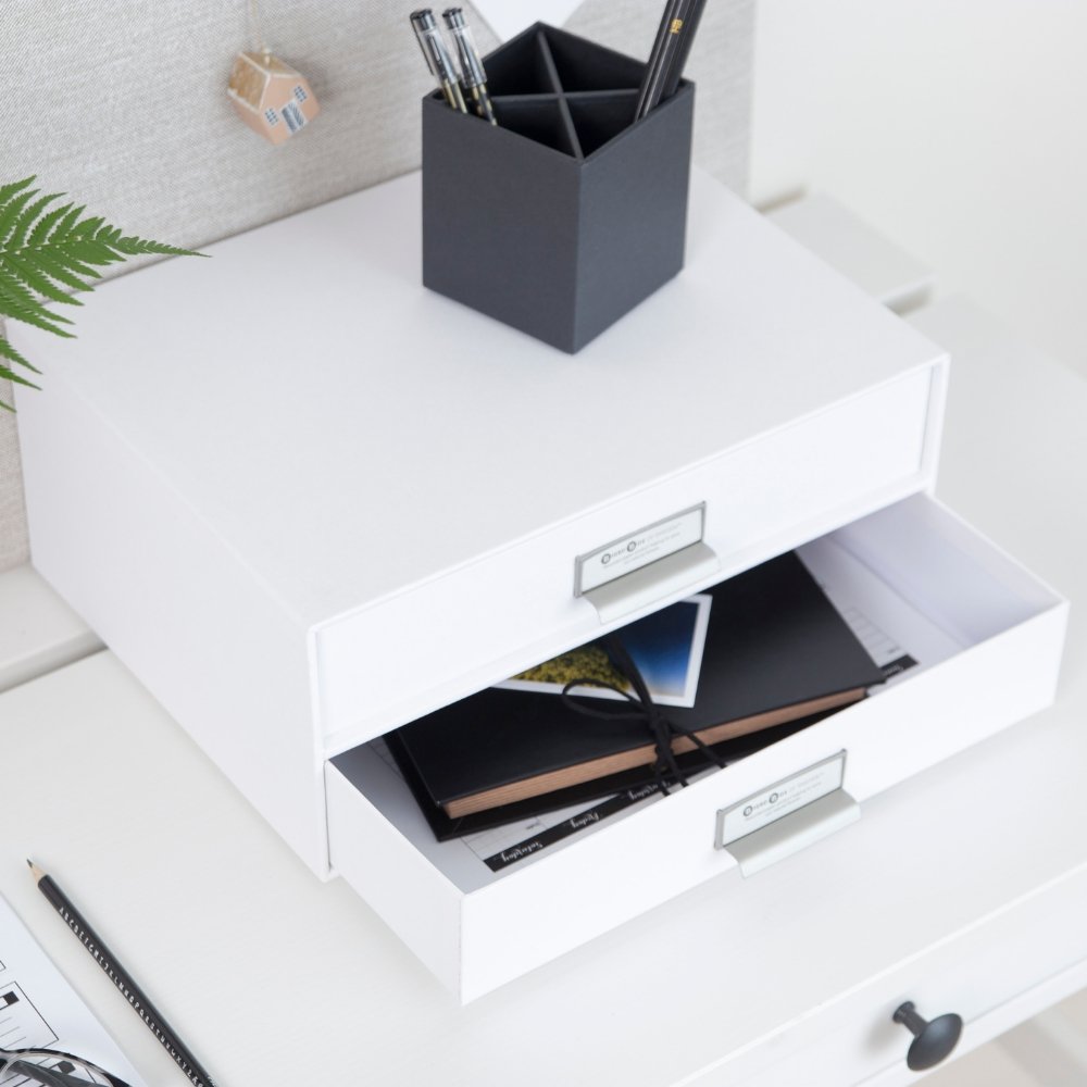 Bigso BIRGER ladekastje met 2 vakken - Wit - BINS AND BOXES