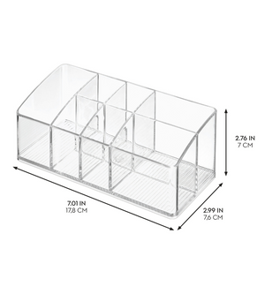 De iDesign LINUS MED Multiorganizer KLAR is een doorzichtige plastic organizer met 6 vakken, perfect voor het opbergen van kleine spullen. Afmetingen: 17,8 x 7 x 7,6 cm (LxHxB). Dankzij het doorzichtige ontwerp blijft de inhoud zichtbaar en overzichtelijk.