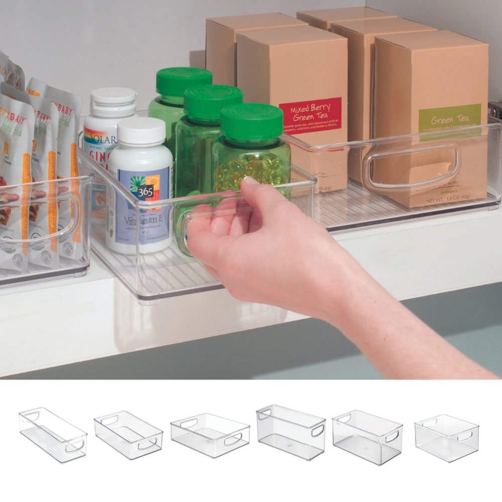 Idesign Binz opbergbox, transparant, verschillende maten
