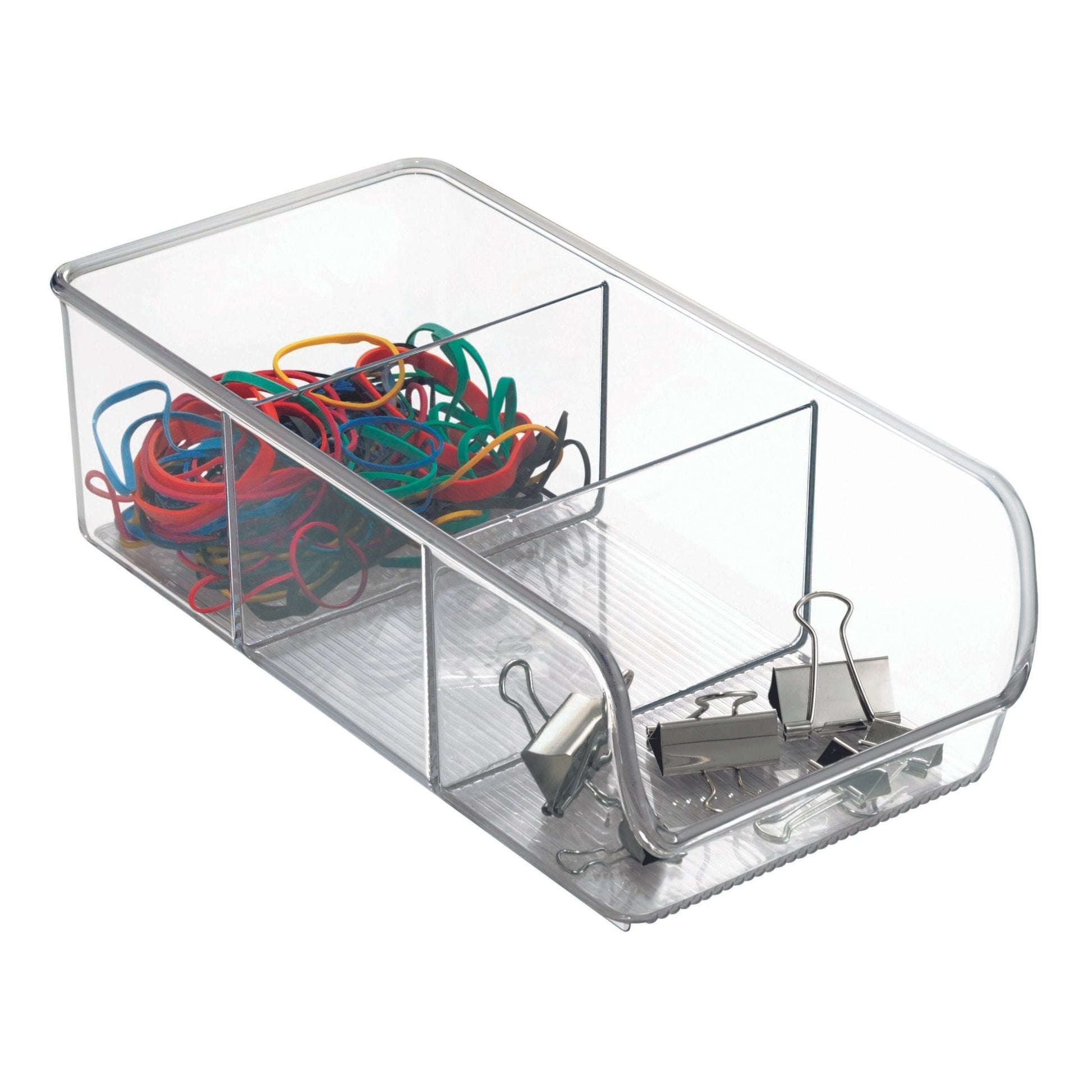 iDesign LINUS - Opbergbak DOORZICHTIG - met vakken - BINS AND BOXES