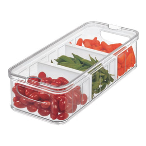 Idesign Crisp opbergbak, transparant met scheidingswand 