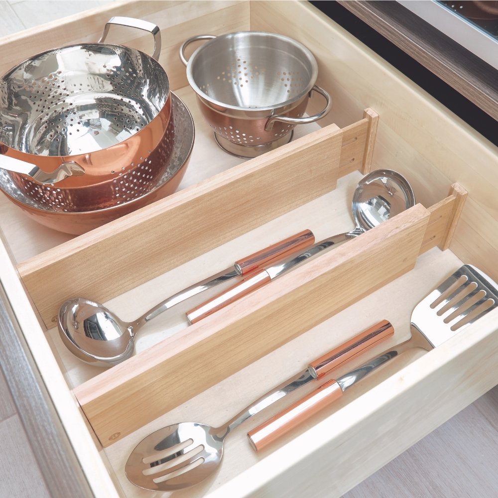 iDesign ECO - Ladeverdelers WOOD - Set van 2 stuks - BINS AND BOXES
