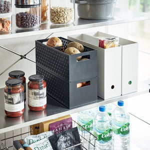 Yamazaki TOWER opbergmand met flexibele vakken - Zwart - BINS AND BOXES