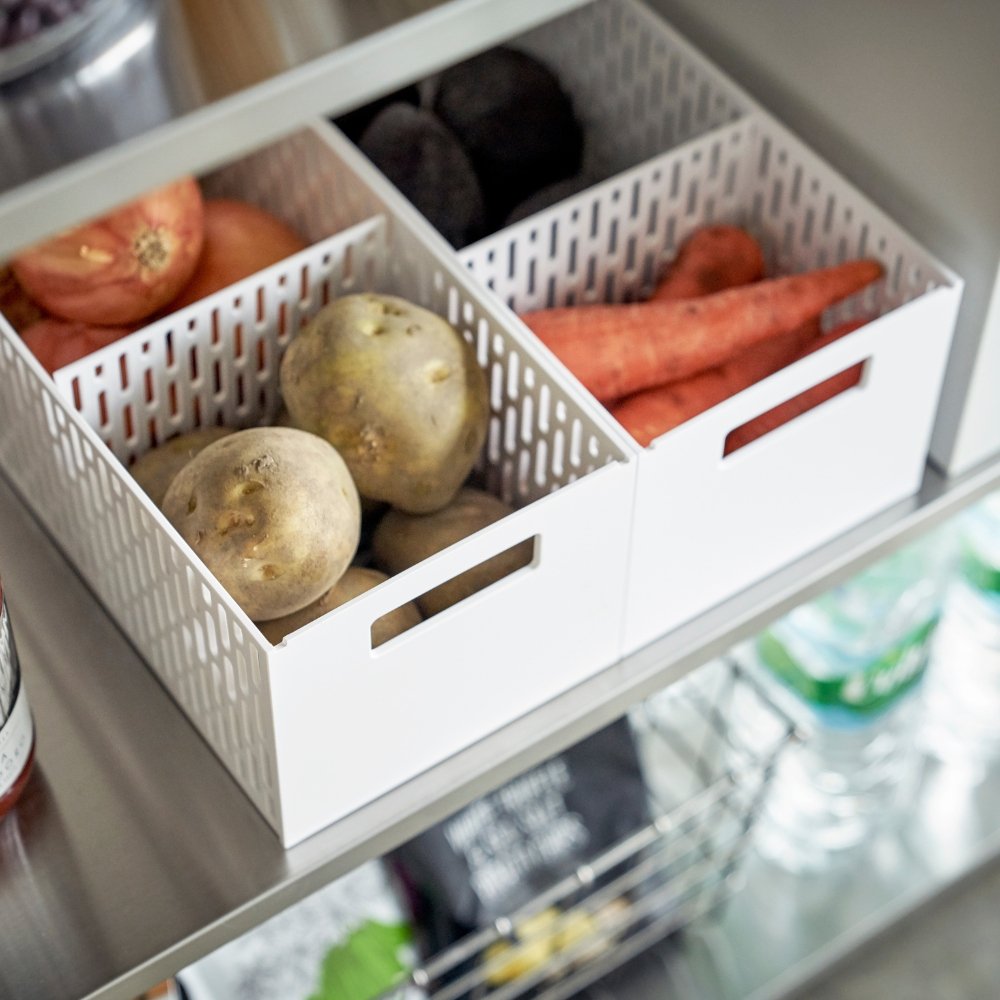 Yamazaki TOWER opbergmand met flexibele vakken - Wit - BINS AND BOXES