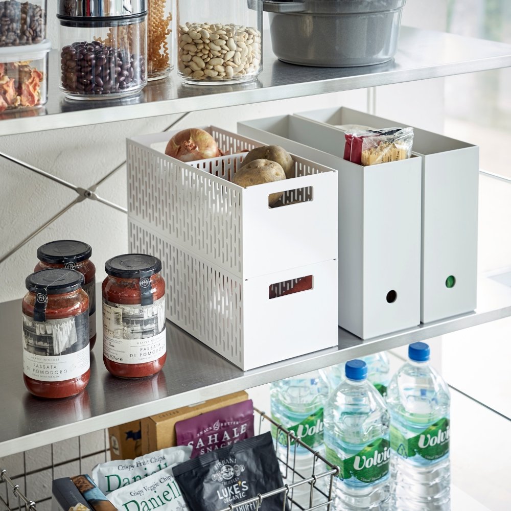 Yamazaki TOWER opbergmand met flexibele vakken - Wit - BINS AND BOXES